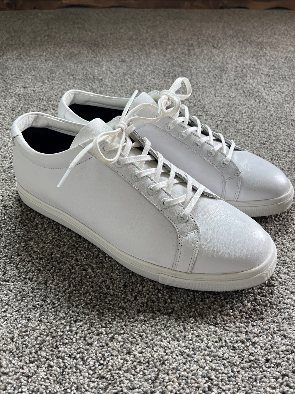 Patina Portland Leather Men’s White Low-Top Lace-Up Sneakers
